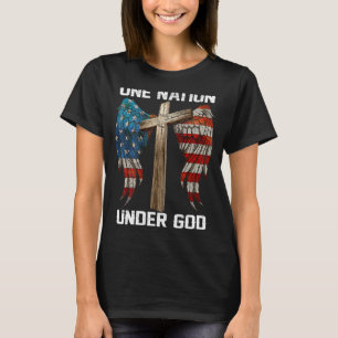 Camiseta Bandeira Americana Faith Atravessa Uma Nação Sob D