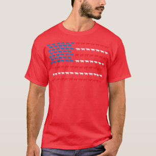 Camiseta Bandeira americana Farmer Fazenda Animal Bovinos E