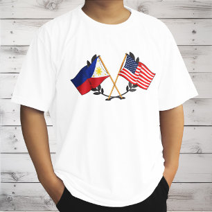 Camiseta Bandeira Americana Filipina Heritage Vintage
