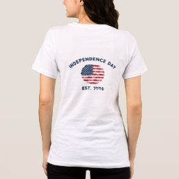 Camiseta Bandeira Americana Floral 4 de Julho de 1776