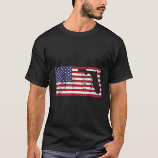 Camiseta Bandeira Americana FLORIDA USA Patriotic Vintage M