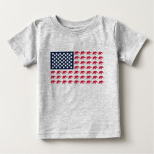 Camiseta Bandeira Americana Formada por Elefantes