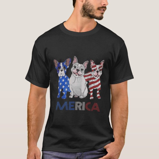 Camiseta Bandeira Americana Francesa 4 De Julho Independe (Frente)