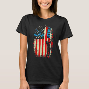 Camiseta Bandeira Americana Golf Clothing Golfer Vintage Go