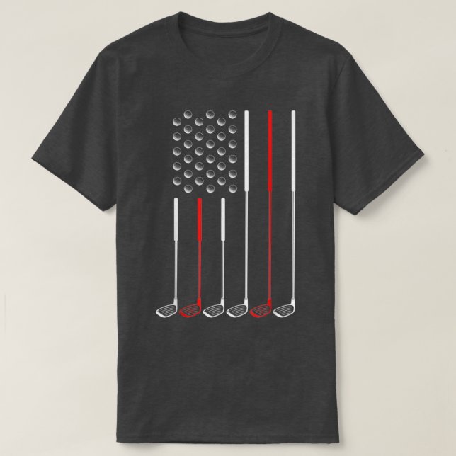 Camiseta Bandeira Americana Golf Clubs Golf Stick Flag Gift (Frente do Design)