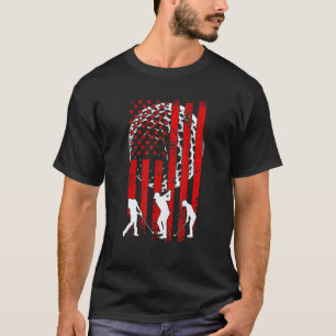 Camiseta Bandeira Americana Golf Vintage 4 De Julho Golfer