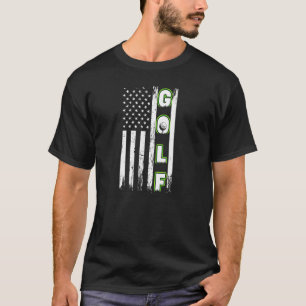 Camiseta Bandeira Americana Golfe Fundo Golfe Para Homens E