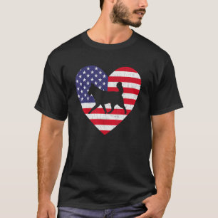 Camiseta Bandeira Americana Heart Siberian Husky Dog 4 De J