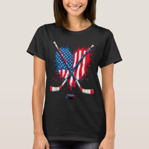 Camiseta Bandeira Americana Hóquei no Gelo 3