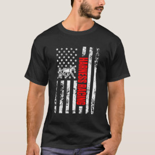 Camiseta Bandeira Americana Horse Sports Patriotic Harness