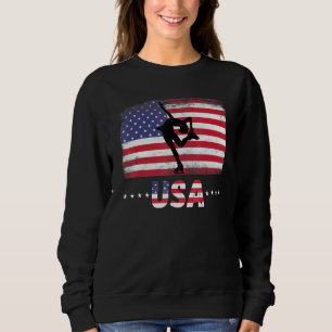 Camiseta Bandeira Americana Ice Skating Usa Patriotic Tea