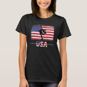 Camiseta Bandeira Americana Ice Skating Usa Patriotic Tea