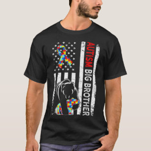 Camiseta Bandeira Americana Incomodada Autismo Urso Grande 