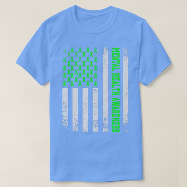 Camiseta Bandeira Americana Incomodada, Awarene Mental Heal (Frente do Design)