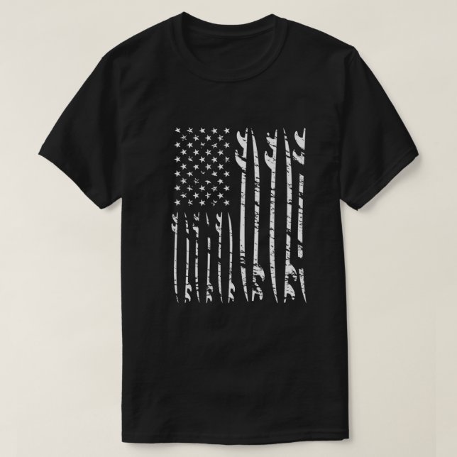 Camiseta Bandeira Americana Incomodada e Painéis (Frente do Design)