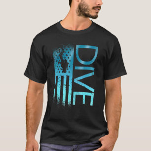 Camiseta Bandeira Americana Incrível Mergulho Patriótico S