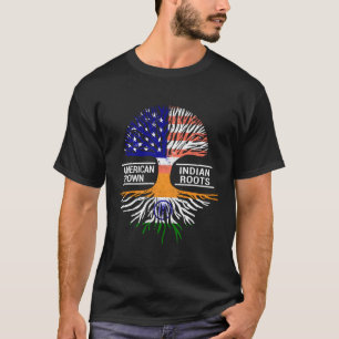 Camiseta Bandeira Americana Índia Raiz da Família Punjabis