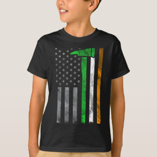 Camiseta Bandeira americana irlandesa-americana bombeiro ma