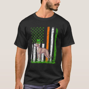 Camiseta Bandeira Americana Italiana Greyhound Dog Patch de