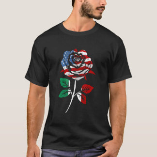 Camiseta Bandeira Americana Italiana Para Um Ítalo-American