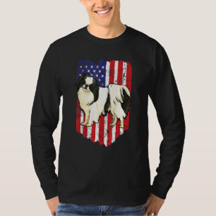 Camiseta Bandeira Americana Japanese Chin 4 de Julho EUA