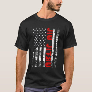 Camiseta Bandeira Americana Jiu Jitsu esportes-nos
