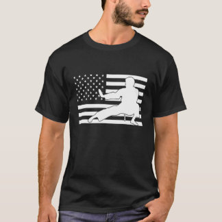 Camiseta Bandeira Americana Karate American Flag Karate