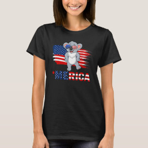Camiseta Bandeira Americana Koala Sunvidles Merica 4 De Jul