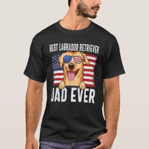 Camiseta Bandeira Americana Labrador Retriever Pai Cachorro