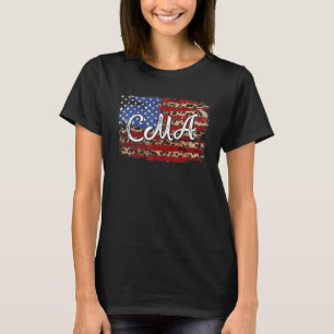 Camiseta Bandeira Americana Leopardo Enfermeira Cma Patriót