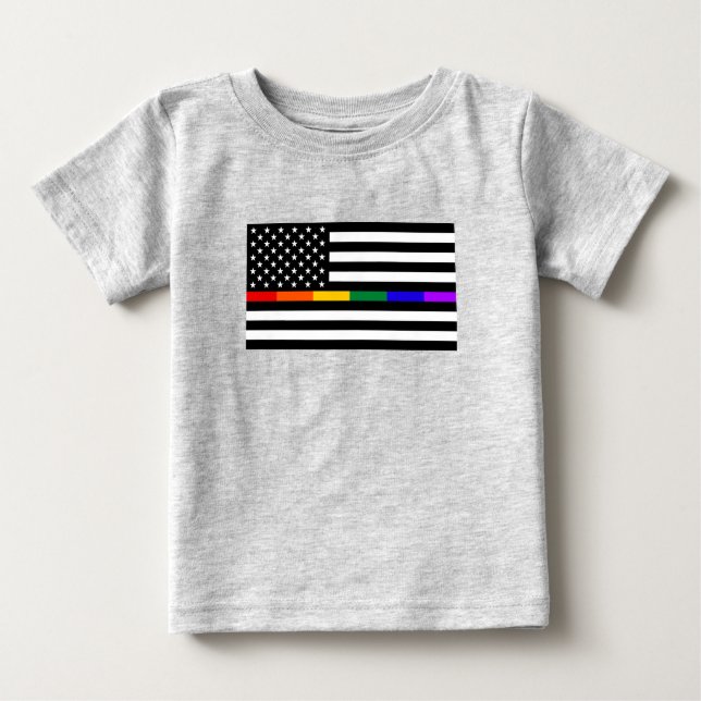 Camiseta Bandeira Americana LGBTQ (Frente)