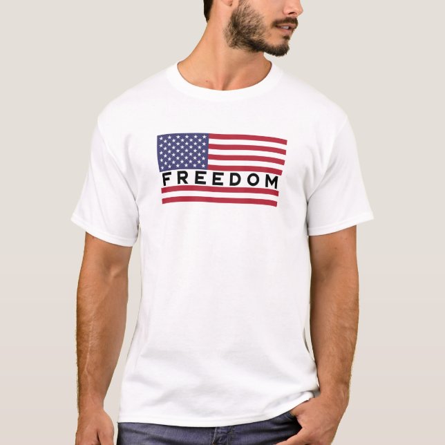 Camiseta Bandeira Americana, Liberdade Patriótica, Design d (Frente)