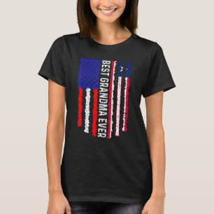 Camiseta Bandeira Americana Libéria Melhor Avó Alguma Vez F