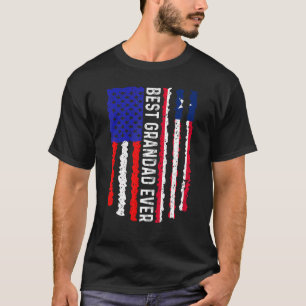 Camiseta Bandeira Americana Libéria Melhor Avô Nunca Famili