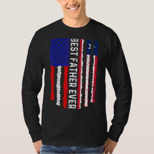 Camiseta Bandeira Americana Libéria Sinalizador Melhor Pai 