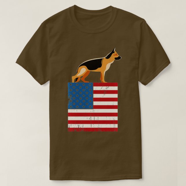 Camiseta Bandeira Americana Lover I Shepher Patriótico Alem (Frente do Design)