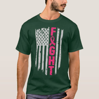 Camiseta Bandeira Americana Lutam Cancer de Sobrevivência d