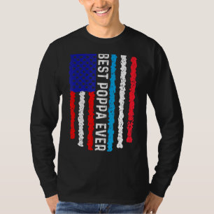 Camiseta Bandeira Americana Luxemburgo Melhor Poppa Ever Fa