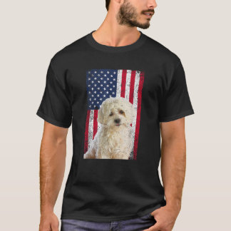 Camiseta Bandeira Americana Maltesa Cachorro Lover Funny 4 