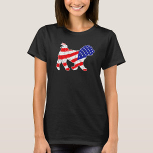 Camiseta Bandeira Americana Maltesa Pai de Cachorro Maltês