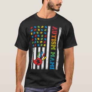 Camiseta Bandeira Americana Mami Conscientização do Autismo