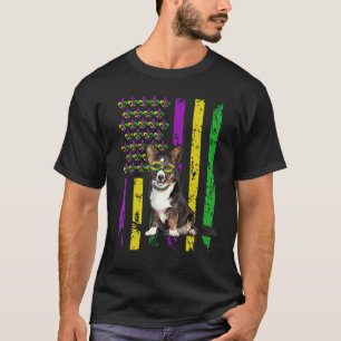 Camiseta Bandeira Americana Mardi Gras Dog Festival Puppy L