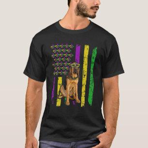 Camiseta Bandeira Americana Mardi Gras Festival Bloodhound