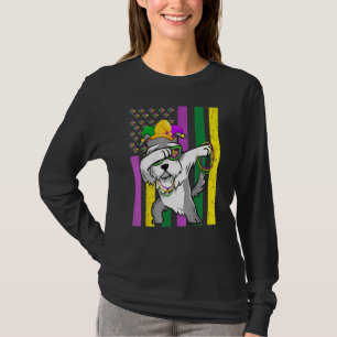 Camiseta Bandeira Americana Mardi Gras Schnauzer Festival P