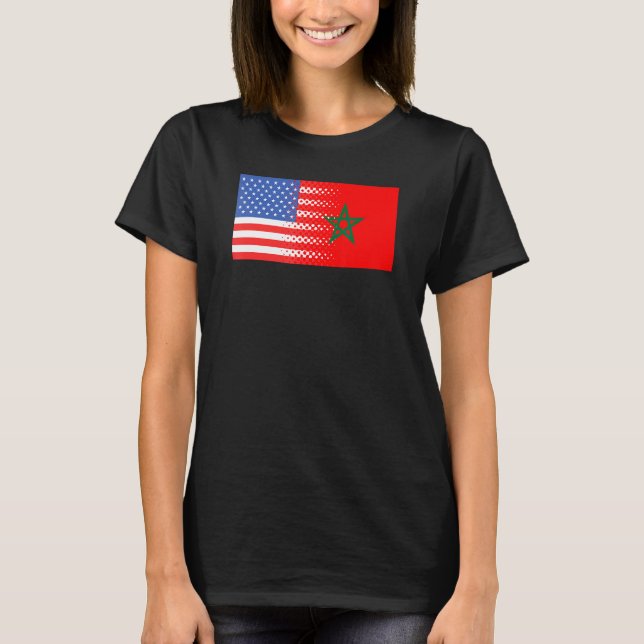 Camiseta Bandeira Americana Marrocos Usa (Frente)