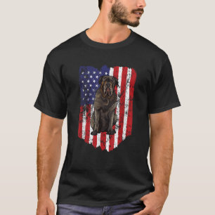 Camiseta Bandeira Americana Mastim Napolitano 4 De Julho EU