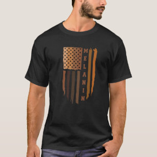 Camiseta Bandeira Americana Melanin - História Negra T , Me