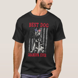 Camiseta Bandeira Americana Melhor Cachorro Avô Já Doberman