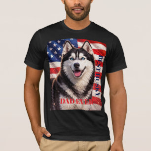 Camiseta Bandeira Americana Melhor Pai do Mundo Husky Cacho