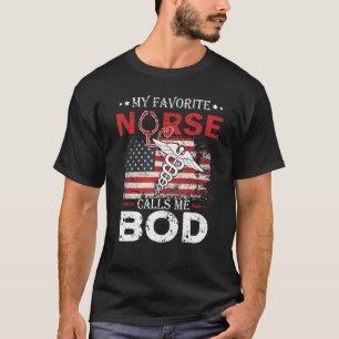 Camiseta Bandeira Americana Minha Enfermeira Favorita Me Ch